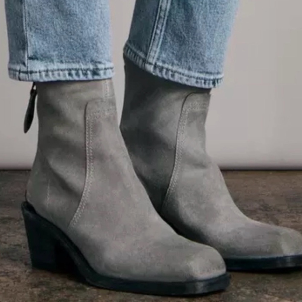 Rag & Bone Gray Bristol Suede Ankle Boots